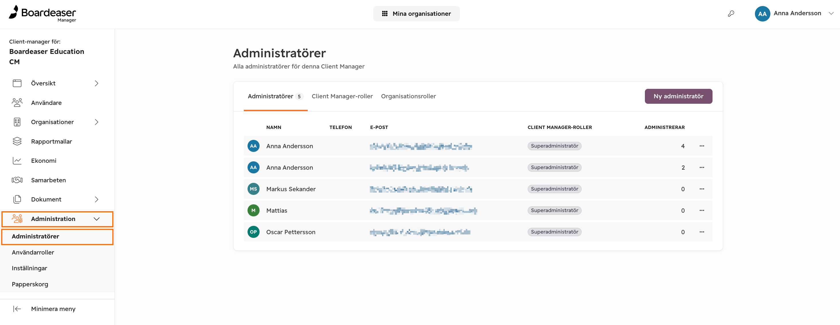Aktivera anpassade roller i Client Manager