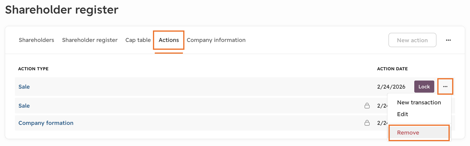 Click the three dots and select Remove